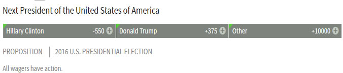 Bovada Odds on The Next President Of The USA