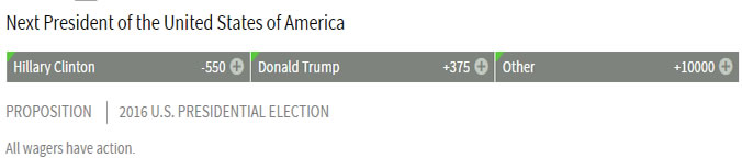 Bovada Odds on The Next President Of The USA